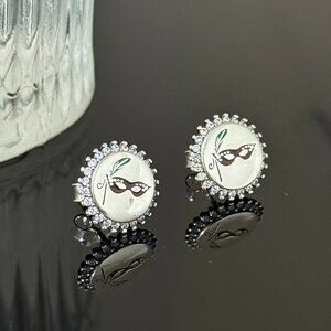New Orleans Bling Earrings S925 Sterling Silver Handmade Ear Stud